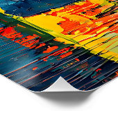 Modern kleurrijk Abstract Expressie Poster (Hoek)