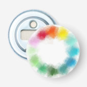 Modern kleurrijk Abstract geel Oranje blauw groen Button Flesopener (Voorkant)