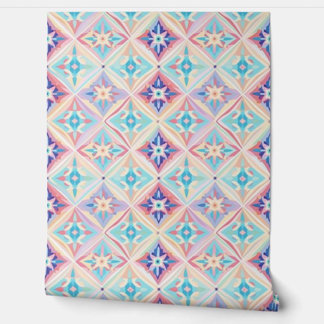 Modern kleurrijk Abstract geometrisch printpatroon Behang (Afrollen)