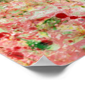 Modern kleurrijk Abstract Groen Roze Paars Rood Poster (Hoek)