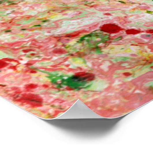 Modern kleurrijk Abstract Groen Roze Paars Rood Poster (Hoek)