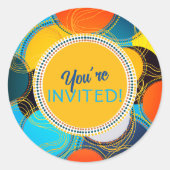 Modern kleurrijk Abstract kunstwerk Ronde Sticker (Voorkant)