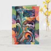 modern kleurrijk abstract met aangepaste tekst kaart (Gele Bloem)