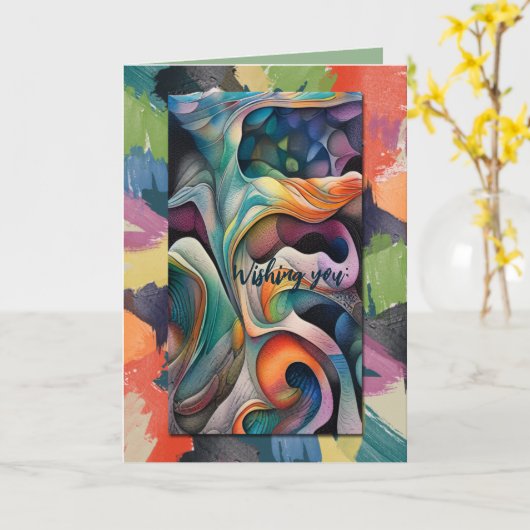 modern kleurrijk abstract met aangepaste tekst kaart (Gele Bloem)