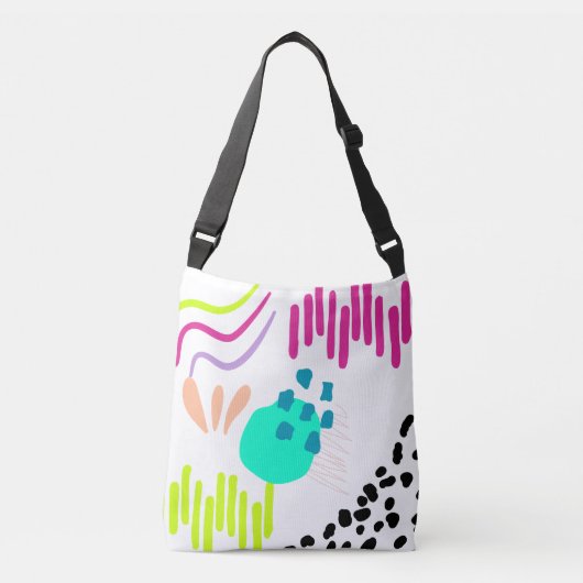 Modern kleurrijk abstract patroon crossbody tas (Voorkant)