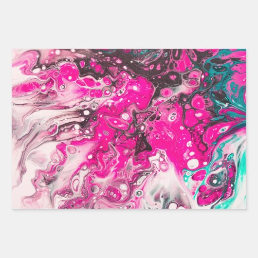 Modern kleurrijk Abstract patroon met marmer verf Inpakpapier Vel (Voorkant 2)