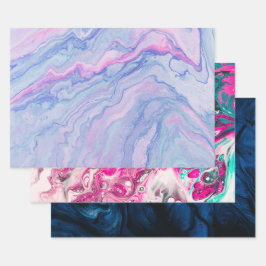 Modern kleurrijk Abstract patroon met marmer verf Inpakpapier Vel