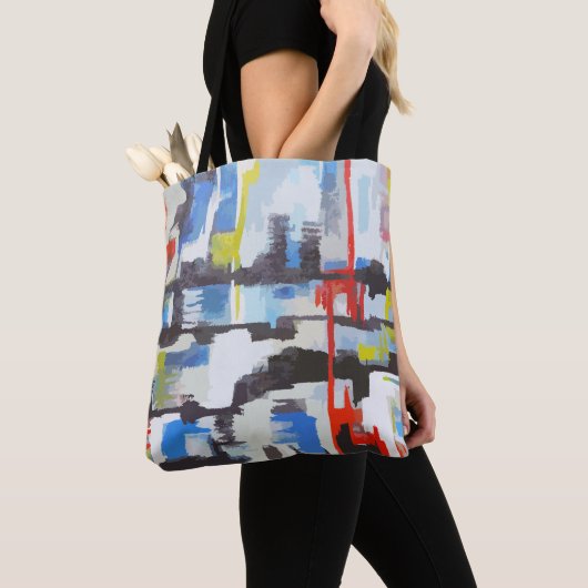 Modern kleurrijk Abstract Tote Bag (Dichtbij)
