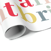 Modern kleurrijk alles is helder | Happy Holiday Cadeaupapier (Rol Hoek)