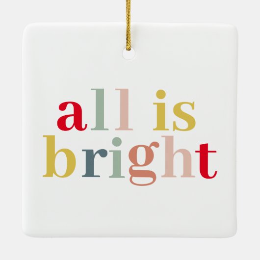 Modern kleurrijk alles is helder | Happy Holiday Keramisch Ornament (Achterkant)
