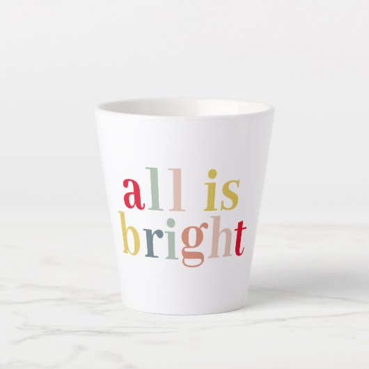Modern kleurrijk alles is helder | Happy Holiday Latte Mok (Voorkant)