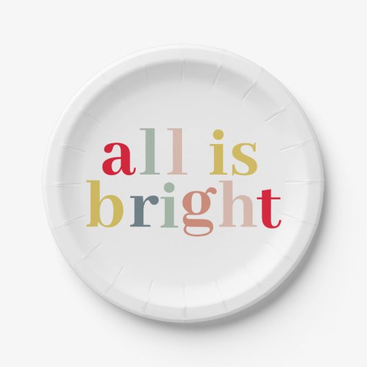 Modern kleurrijk alles is helder | Happy Holiday Papieren Bordje (Voorkant)