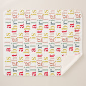 Modern kleurrijk alles is helder | Happy Holiday Sherpa Deken (Voorkant (horizontaal))