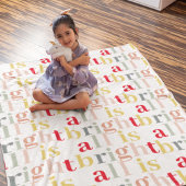 Modern kleurrijk alles is helder | Happy Holiday Sherpa Deken