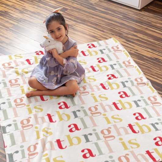 Modern kleurrijk alles is helder | Happy Holiday Sherpa Deken