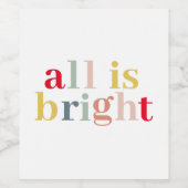 Modern kleurrijk alles is helder | Happy Holiday Wijn Etiket (Enkel label)