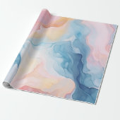 Modern kleurrijk aquarelpatroon cadeaupapier (Uitgerold)