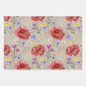 Modern Kleurrijk & Beige Bloemenpatroon  Inpakpapier Vel (Voorkant 3)