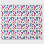 Modern Kleurrijk Blad Abstract Patroon Wit Cadeaupapier (Vlak)