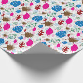 Modern Kleurrijk Blad Abstract Patroon Wit Cadeaupapier (Hoek)