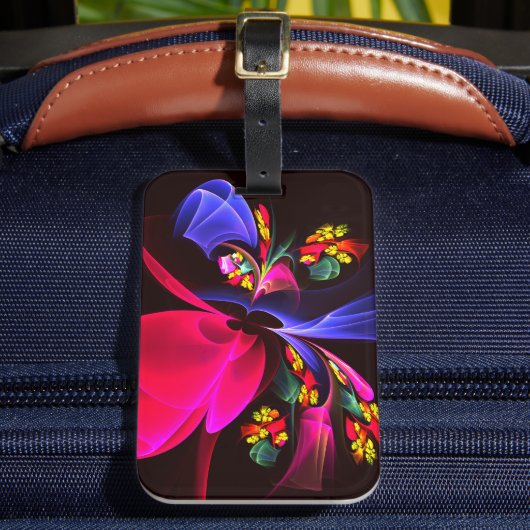 Modern kleurrijk bloemig Abstract kunstpatroon #06 Bagagelabel (Voorkant Insitu 2)