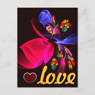 Modern kleurrijk bloemig Abstract kunstpatroon #06 Briefkaart