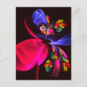 Modern kleurrijk bloemig Abstract kunstpatroon #06 Briefkaart