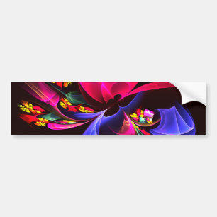 Modern kleurrijk bloemig Abstract kunstpatroon #06 Bumpersticker