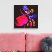 Modern kleurrijk bloemig Abstract kunstpatroon #06 Canvas Afdruk (Insitu (Woonkamer))