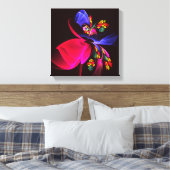 Modern kleurrijk bloemig Abstract kunstpatroon #06 Canvas Afdruk (Insitu (Slaapkamer))