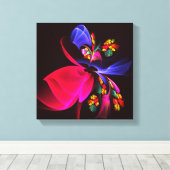 Modern kleurrijk bloemig Abstract kunstpatroon #06 Canvas Afdruk (Insitu (Houten vloer))