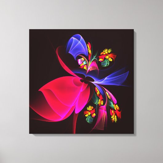 Modern kleurrijk bloemig Abstract kunstpatroon #06 Canvas Afdruk (Voorkant)