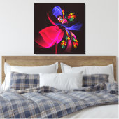 Modern kleurrijk bloemig Abstract kunstpatroon #06 Canvas Afdruk (Insitu (Slaapkamer))
