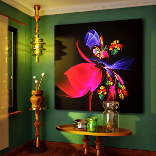 Modern kleurrijk bloemig Abstract kunstpatroon #06 Canvas Afdruk