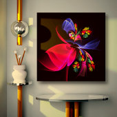 Modern kleurrijk bloemig Abstract kunstpatroon #06 Canvas Afdruk