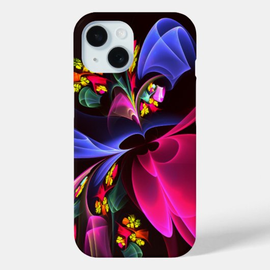 Modern kleurrijk bloemig Abstract kunstpatroon #06 Case-Mate iPhone Case (Achterkant)