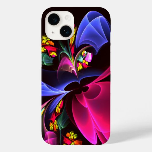 Modern kleurrijk bloemig Abstract kunstpatroon #06 Case-Mate iPhone Case (Achterkant)