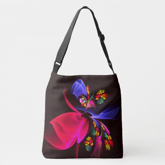 Modern kleurrijk bloemig Abstract kunstpatroon #06 Crossbody Tas (Achterkant)