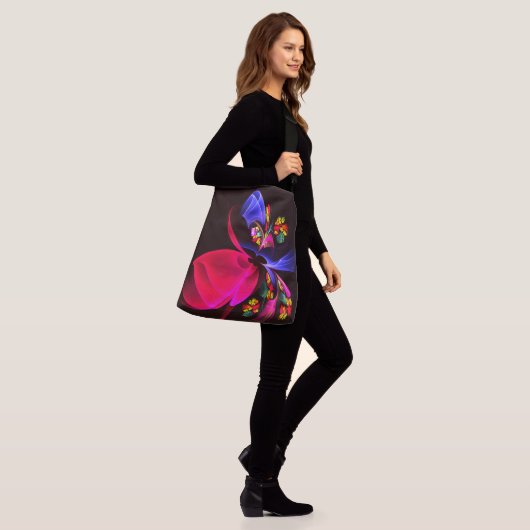 Modern kleurrijk bloemig Abstract kunstpatroon #06 Crossbody Tas (Op model)