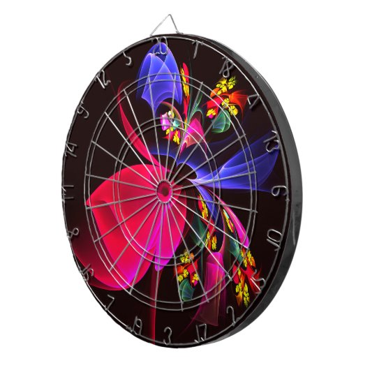Modern kleurrijk bloemig Abstract kunstpatroon #06 Dartbord (Voorkant Rechts)