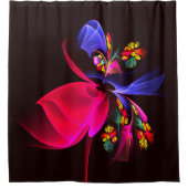 Modern kleurrijk bloemig Abstract kunstpatroon #06 Douchegordijn (Voorkant)