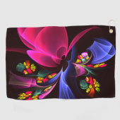 Modern kleurrijk bloemig Abstract kunstpatroon #06 Golfhanddoek (Horizontaal)