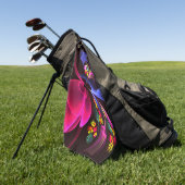 Modern kleurrijk bloemig Abstract kunstpatroon #06 Golfhanddoek (Groen)