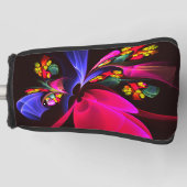 Modern kleurrijk bloemig Abstract kunstpatroon #06 Golfheadcover (Voorkant)