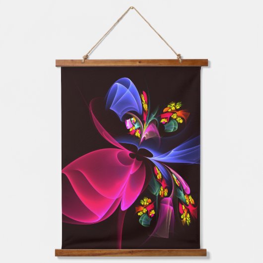 Modern kleurrijk bloemig Abstract kunstpatroon #06 Hangend Wandkleed (Voorkant)