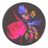 Modern kleurrijk bloemig Abstract kunstpatroon #06 Hockey Puck (Voorkant)