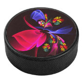 Modern kleurrijk bloemig Abstract kunstpatroon #06 Hockey Puck (3/4)