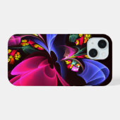 Modern kleurrijk bloemig Abstract kunstpatroon #06 iPhone 15 Case (Achterkant horizontaal)