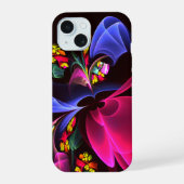 Modern kleurrijk bloemig Abstract kunstpatroon #06 iPhone 15 Case (Achterkant)