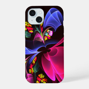 Modern kleurrijk bloemig Abstract kunstpatroon #06 iPhone 15 Case